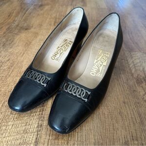 Salvatore Ferragamo Black Heels Elegant Design